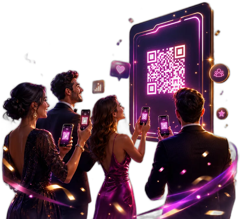 Гости голосуют и отвечают со смартфонов по QR-коду