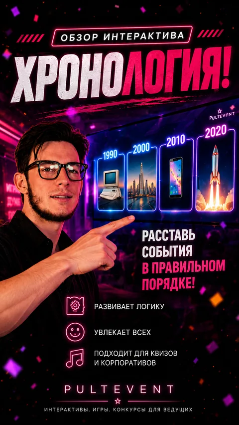 Обзор интерактива «Хронология» на экране зала