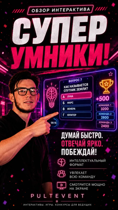 Обзор интерактива «Супер умники» на экране зала