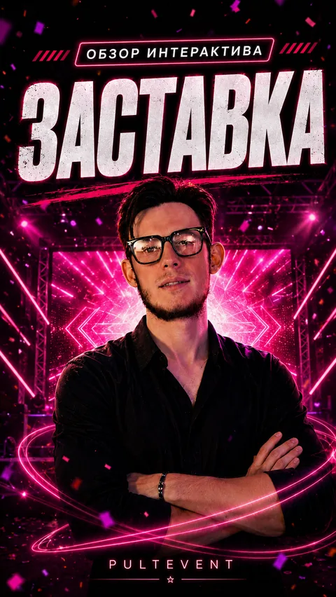 Обзор интерактива «Заставка» на экране зала